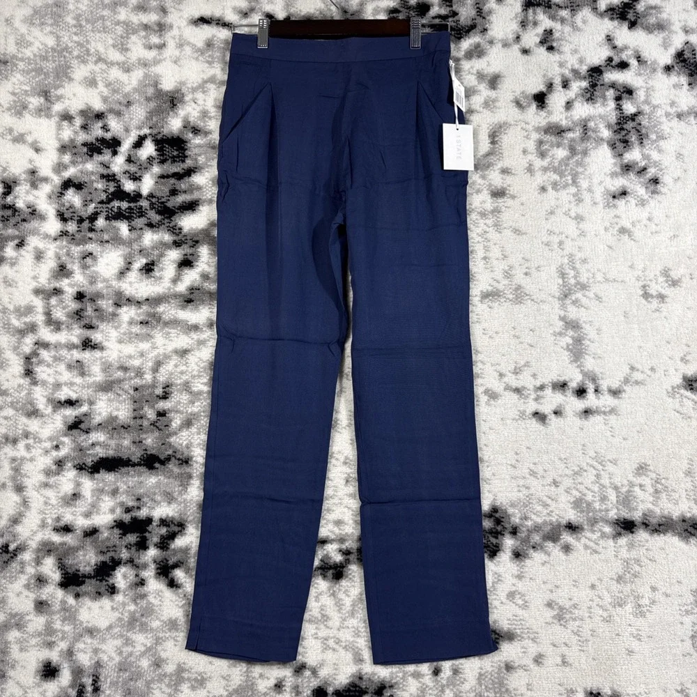 New 1.‎ State Pants Womens Size Extra Small Navy Blue Straight Leg